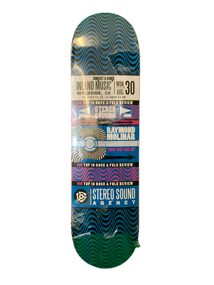 Stereo Raymond Molinar Inland Music Poster 8.1" Classic Skateboard Deck