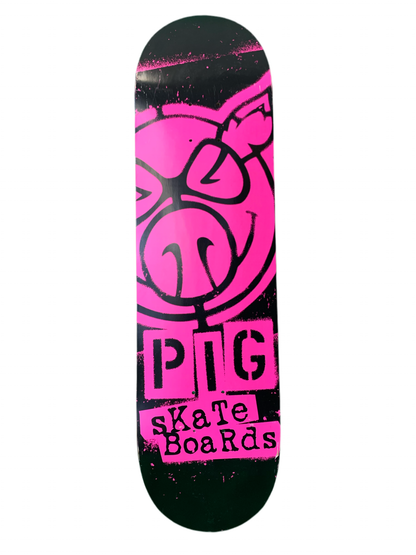 Pig Wood Spray Paint Logo Pink 8.25" Classic Skateboard Deck