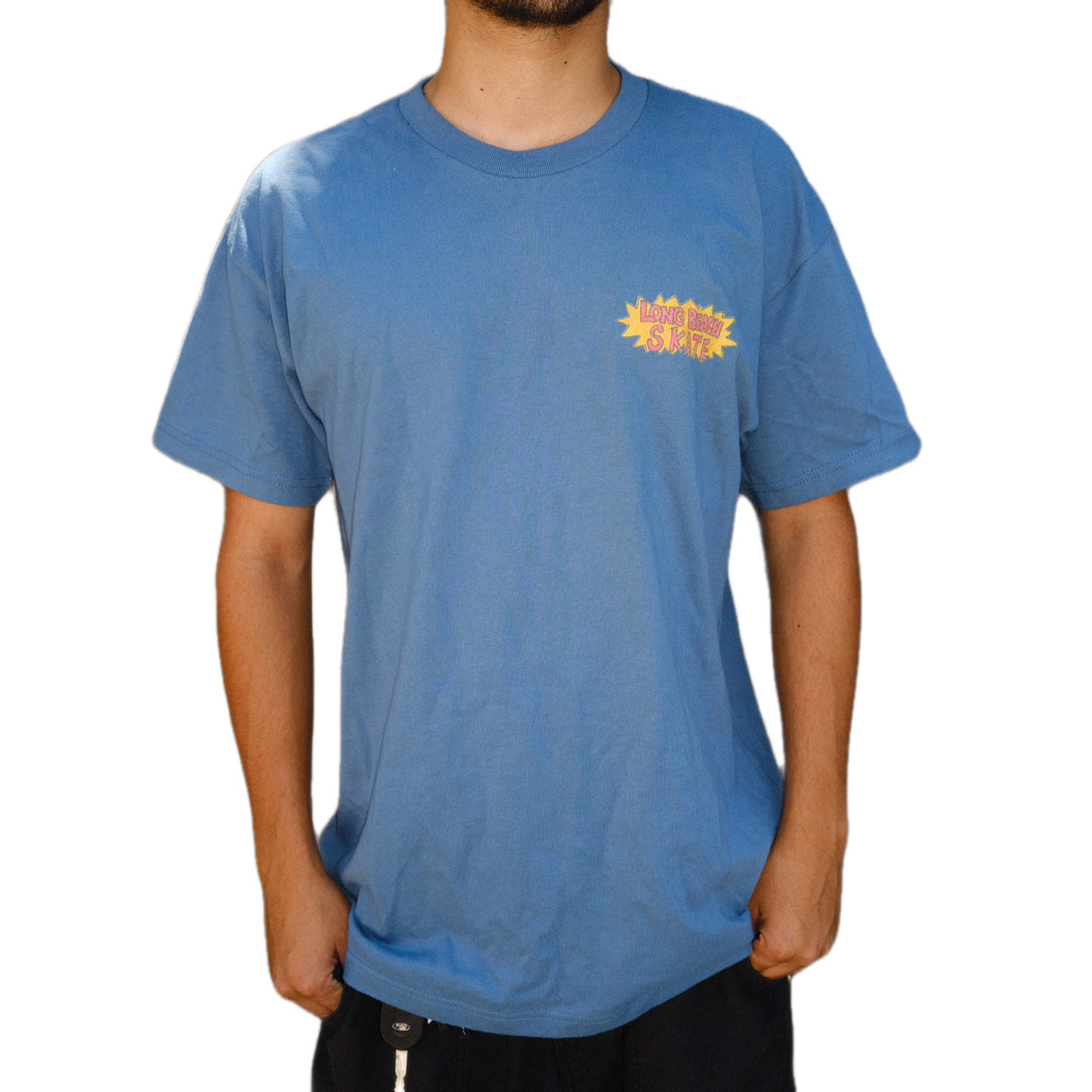 Long Beach Skate Co Postcard From Kevin "Spanky" Long Blue Jean S/s Shirt