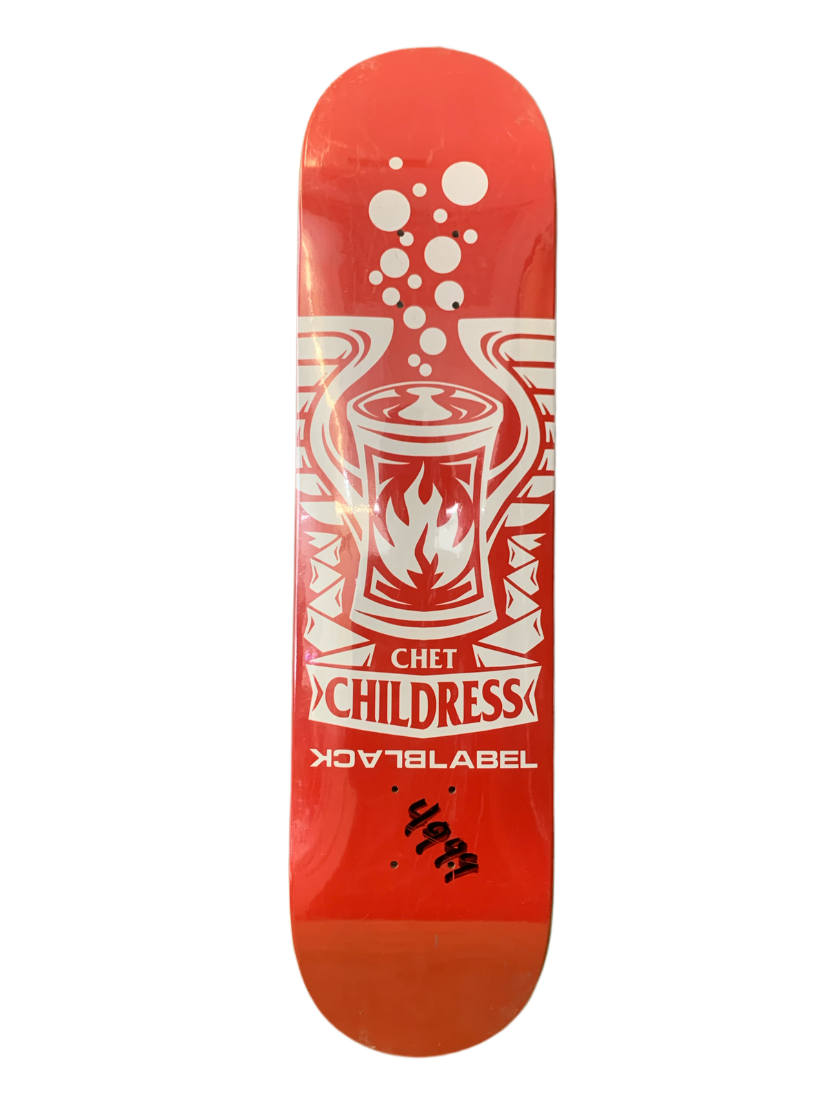 Black Label Chet Childress Flaming Can 7.8" Classic Skateboard Deck