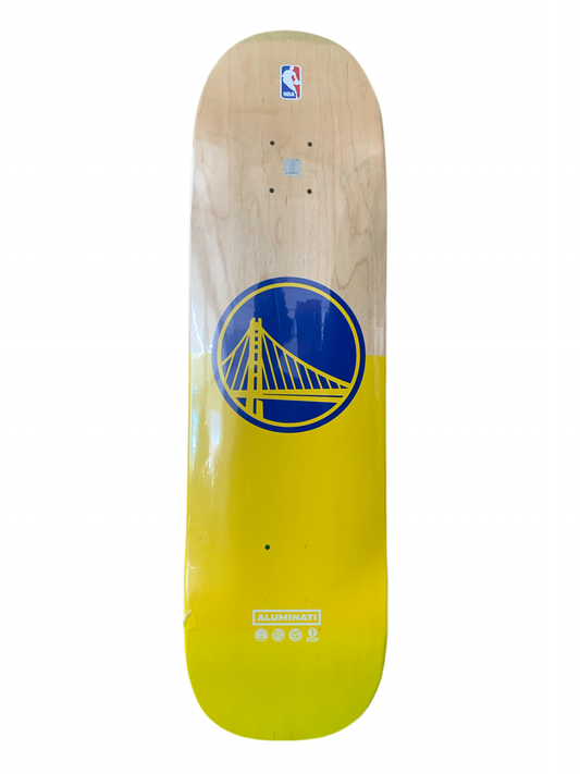 Aluminati Golden State Warriors Yellow/Natural Shaped 8.5"  Classic Skateboard Deck