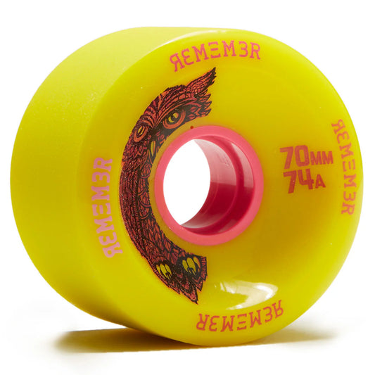 Remember Hoot Slide Yellow 70mm 74a Longboard Wheels