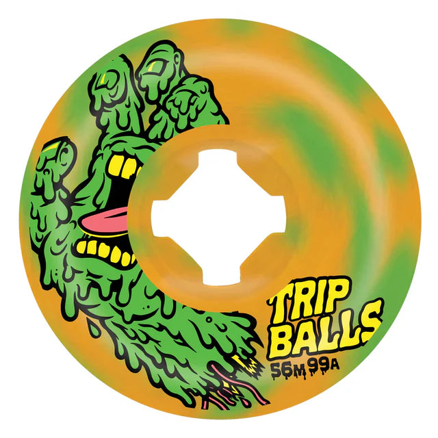 Slime Balls Face Melter Trip Balls Green Orange Swirl 56mm 99a Wheels