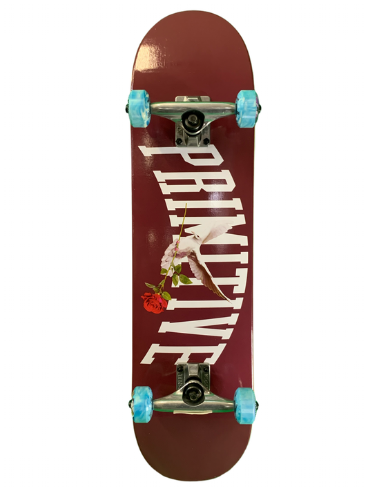 Primitive Messenger Burgundy 7.75" Skateboard Complete