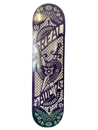 Real JT Aultz Puple Hearts 7.75" Classic Skateboard Deck