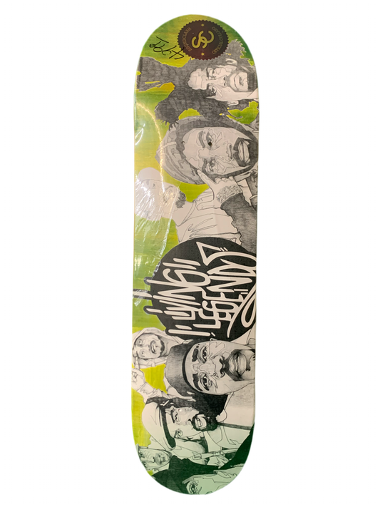 Soundclash Living Legends Portrait Green 7.75" Classic Skateboard Deck