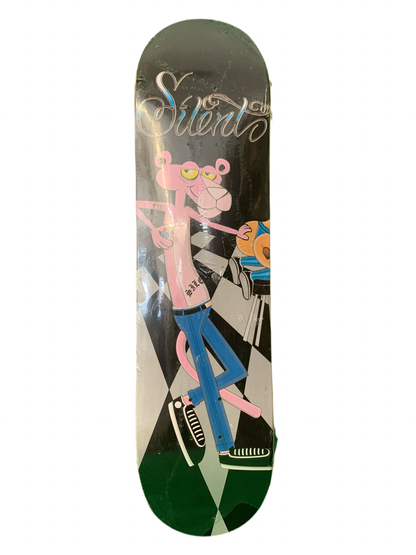Silent Pink Panther Tattoo Shop Black 8.1" Classic Skateboard Deck