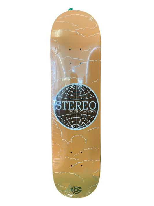 Stereo Sound Agency Globe Graphic Orange 8" Classic Skateboard Deck