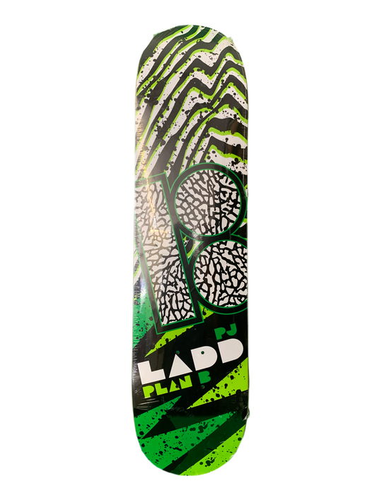 Plan B 2008 PJ Ladd Safari Green/White/Black 7.75" Classic Skateboard Deck