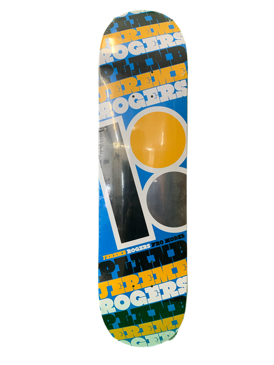 Plan B 2008 Jereme Rogers Pro Model Blue/Yellow 8" Classic Skateboard Deck