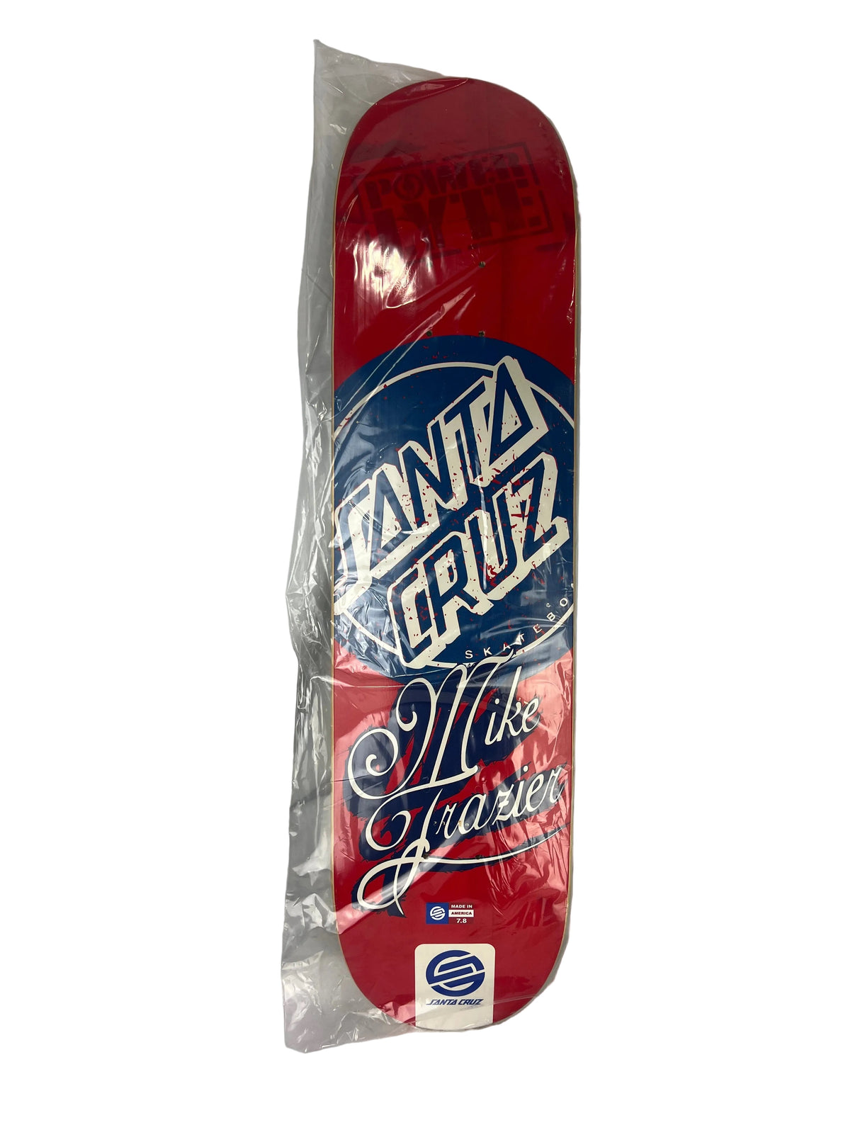 Santa Cruz Powerlyte Mike Frazier Red Blue White 7.8" Vintage NOS Deck