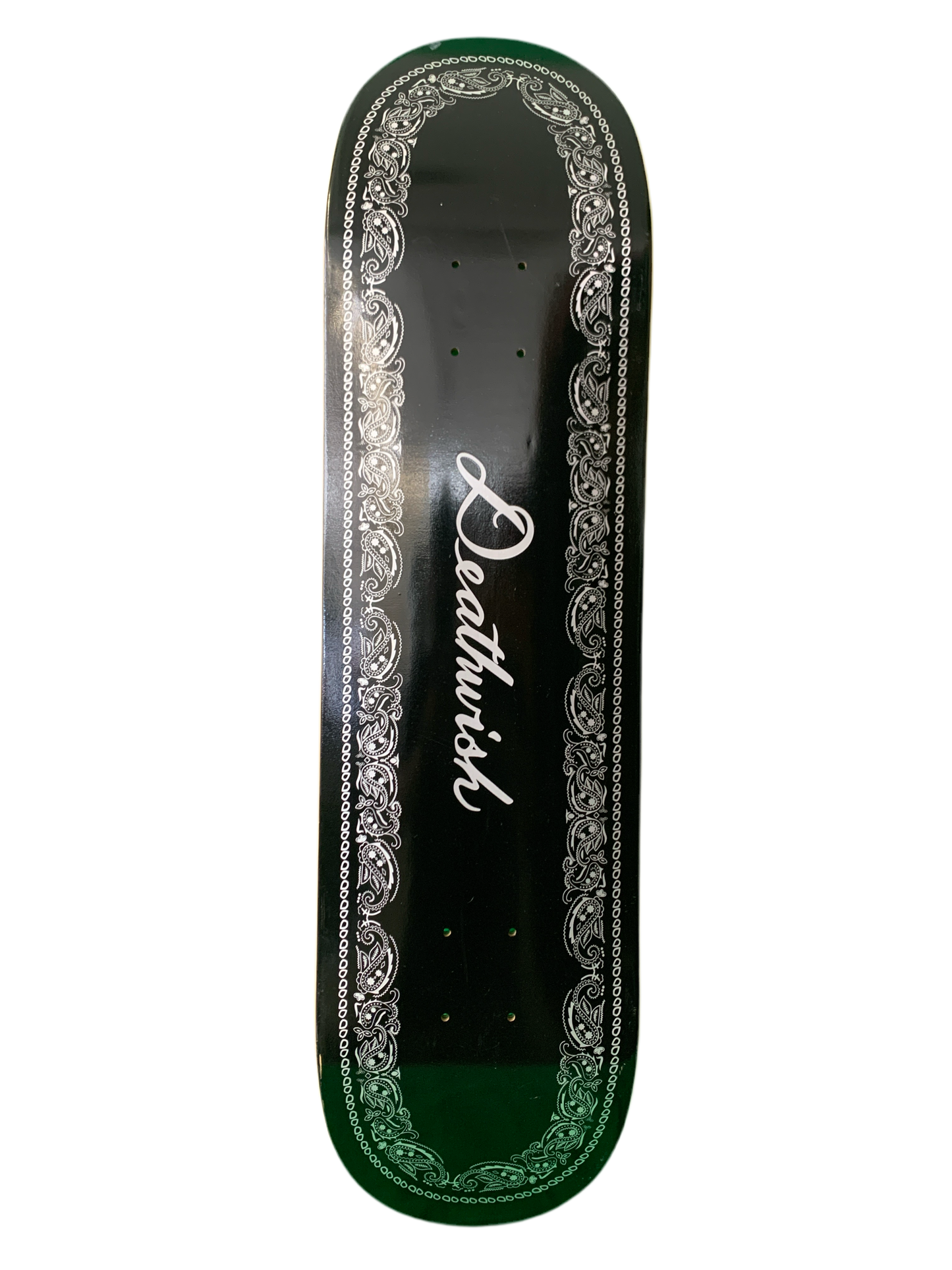 Deathwish Paisley Script Black/White 8.25" Classic Skateboard Deck