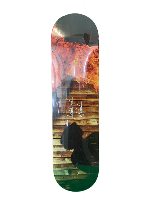 Visual x Trashhand In Flames 8" Classic Skateboard Deck