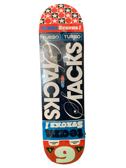 Commonwealth Stacks Team Logo Blue/Red 8.25" Classic Skateboard Deck