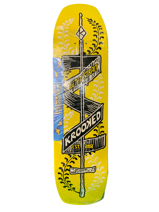 Krooked Get It Strait Yellow 8.5" Classic Skateboard Deck