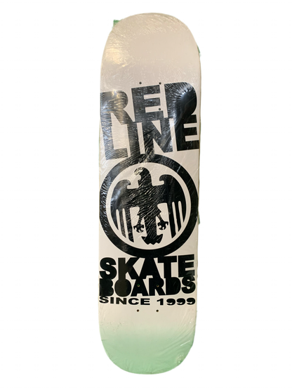Redline Logo White/Black 8.5" Classic Skateboard Deck