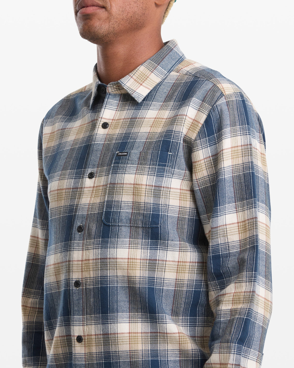 Volcom Caden Plaid Dirty White L/s Button Up Shirt