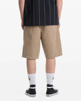 Volcom Freazy Loose Elastic Waist 22" Light Khaki Shorts