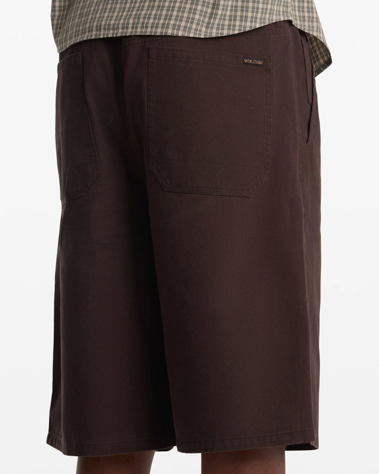 Volcom Chillow 24" Pleated Elastic Waist Cacao Brown Shorts