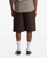 Volcom Chillow 24" Pleated Elastic Waist Cacao Brown Shorts