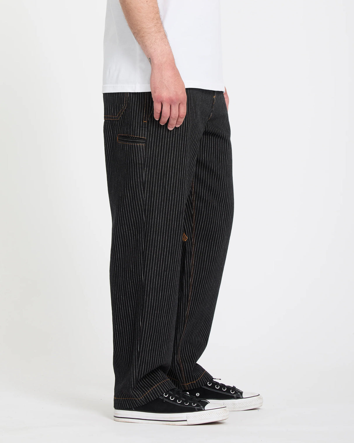 Volcom Dialed Work Pant Black Stripe Pants