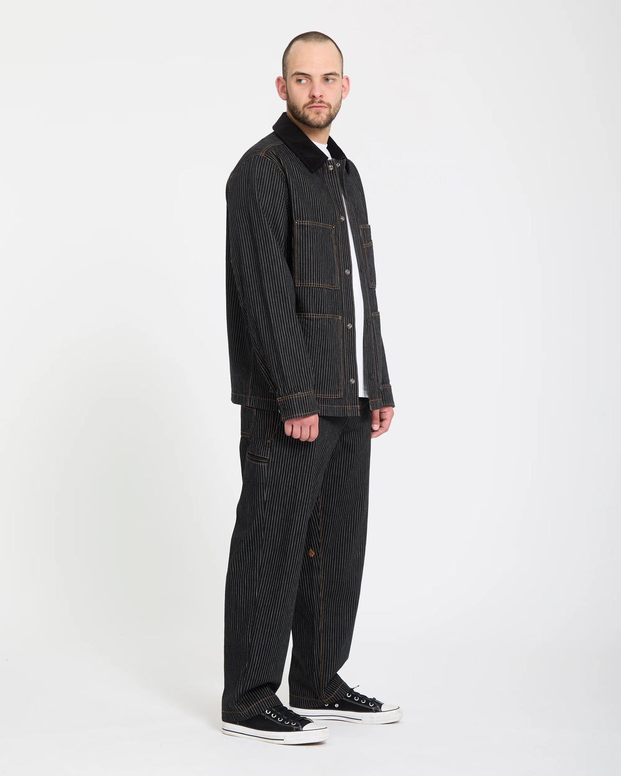 Volcom Dialed Work Pant Black Stripe Pants