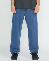 Volcom Modown Relaxed Fit Tapered Standard Issue Blue Jeans