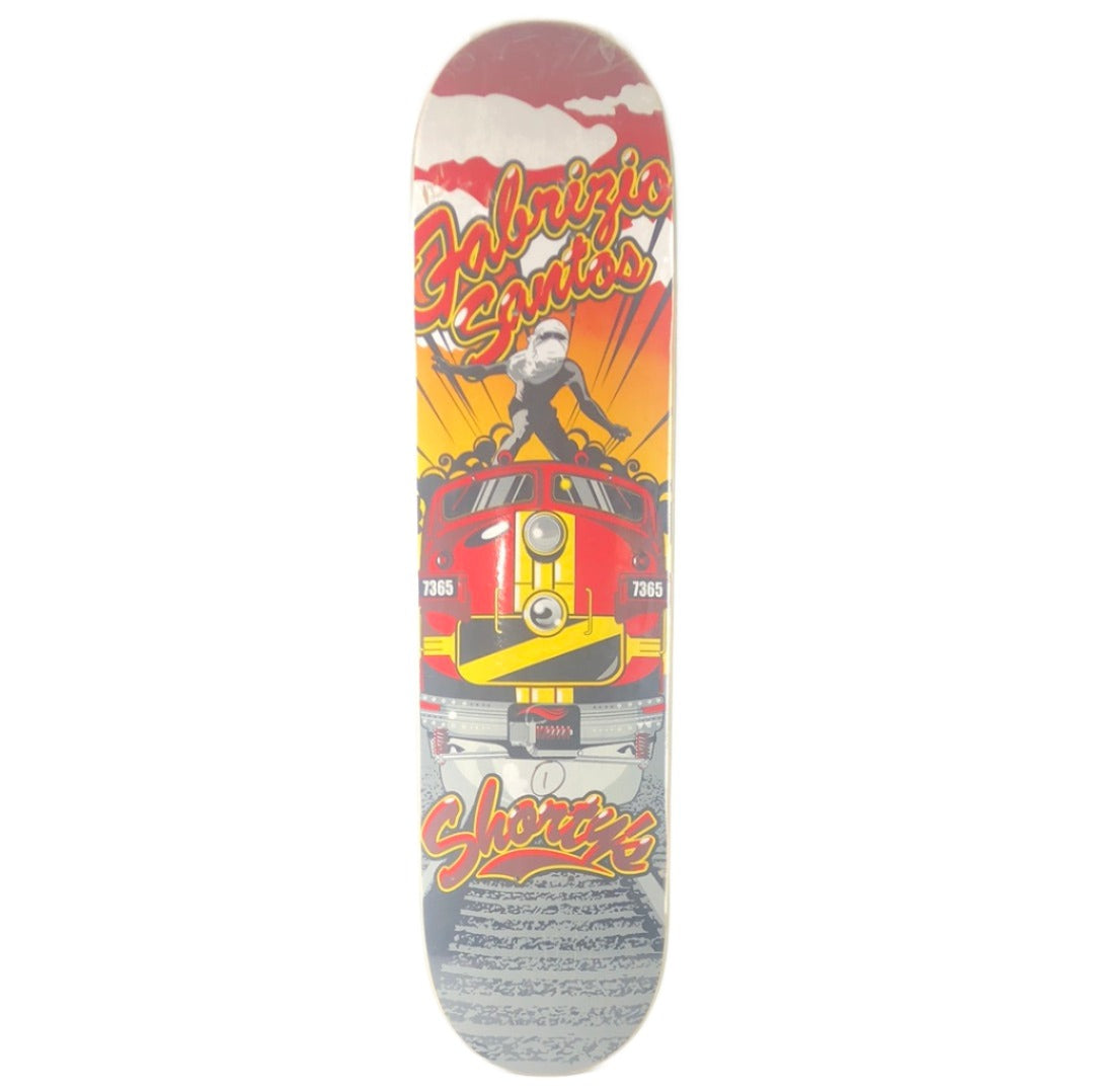 Shorty's  Fabrizio Santos on Top of a Train Grey Size 7.58" Skateboard Deck