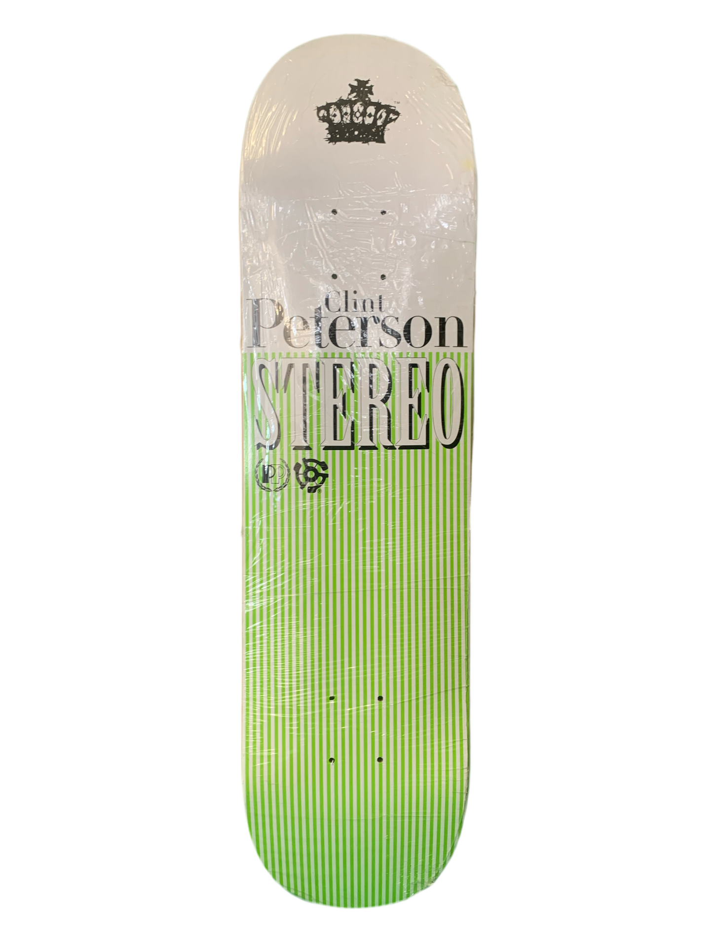 Stereo Clint Peterson Green Stripes 8" Classic Skateboard Deck