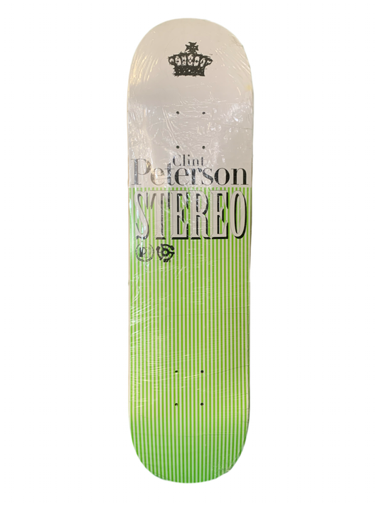Stereo Clint Peterson Green Stripes 8" Classic Skateboard Deck