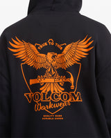 Volcom Hammered Black Pullover Hooded Sweatshirt