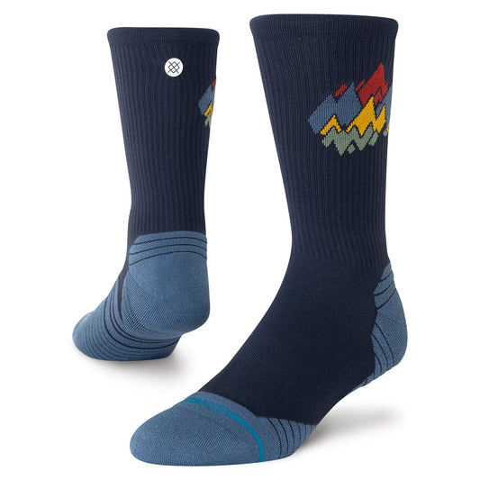 Stance Peaks Ribbed Light Crew Navy Socks