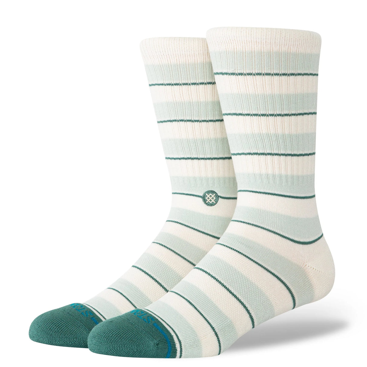 Stance Striped It Crew Turquoise Aqua Socks