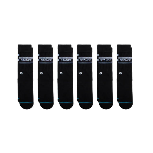 Stance Origin Black 6 Pack Crew Socks