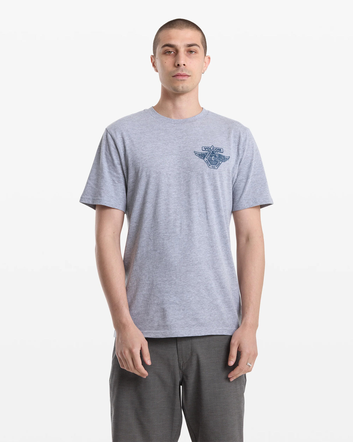 Volcom Free Wheel Heather Grey S/s Shirt