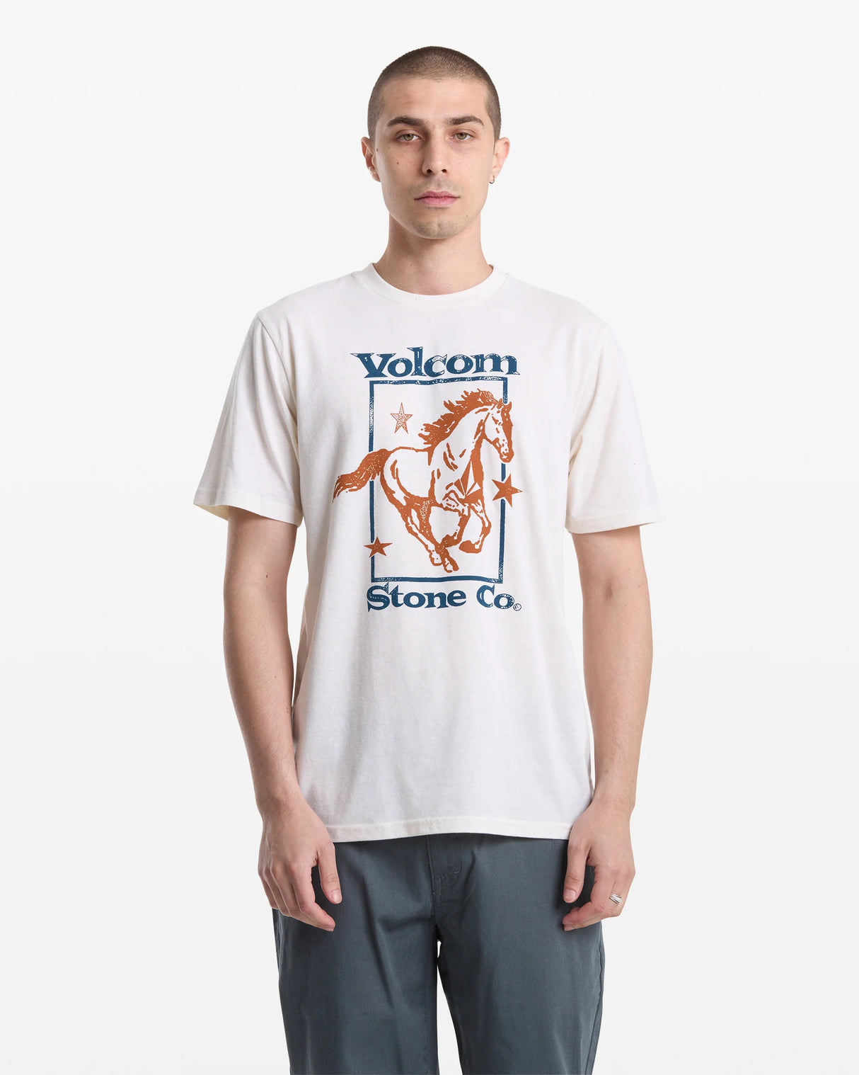 Volcom Giddy Up Off White Heather S/s Shirt