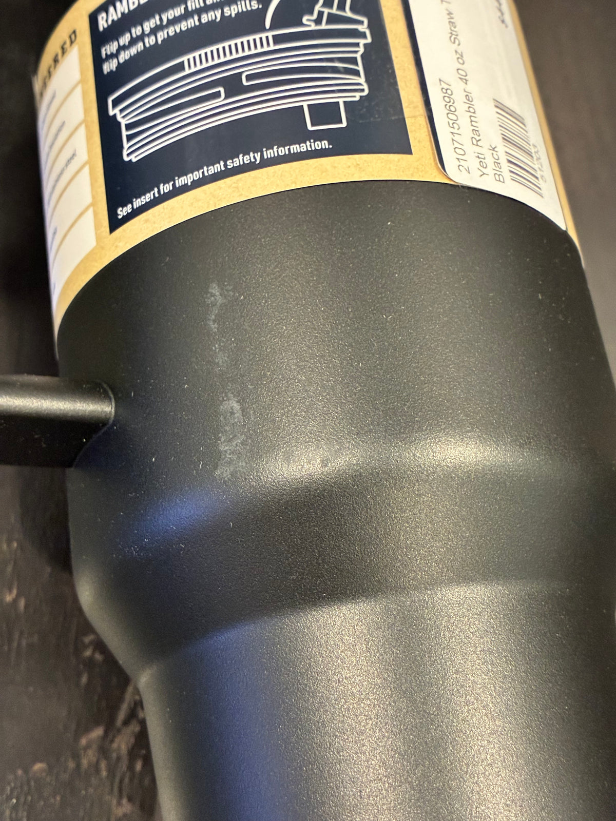 Yeti Rambler 40 oz Straw Travel Mug Black (Scratched, Read Description)