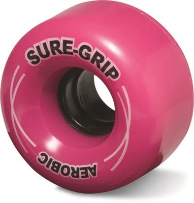 Sure-Grip Aerobic Outdoor 85a 62mm (Set of 8) Pink Roller Skate Wheels