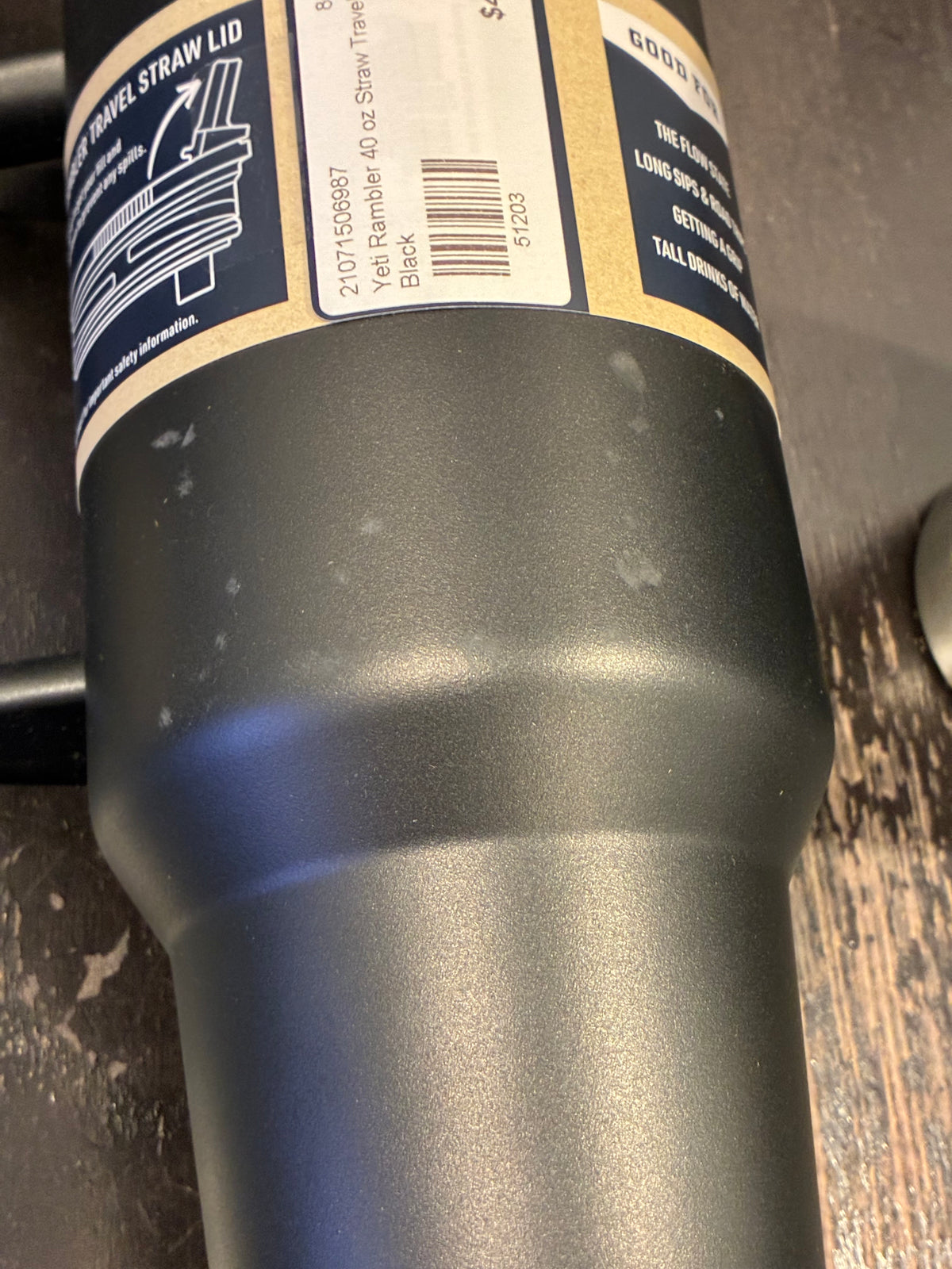 Yeti Rambler 40 oz Straw Travel Mug Black (Scratched, Read Description)
