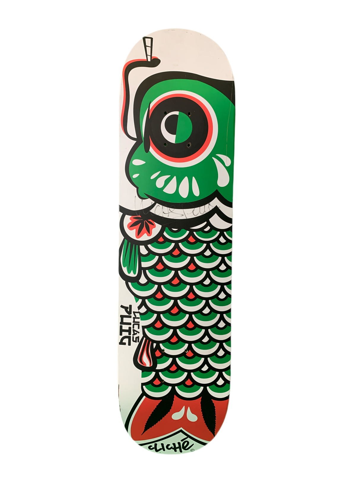 Cliche Lucas Puig Signed Koi Fish 8.125" Classic Skateboard Deck