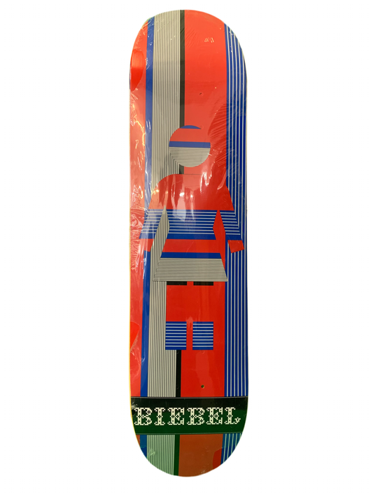 Girl Brandon Biebel Striped Red/Blue 7.6" Classic Skateboard Deck