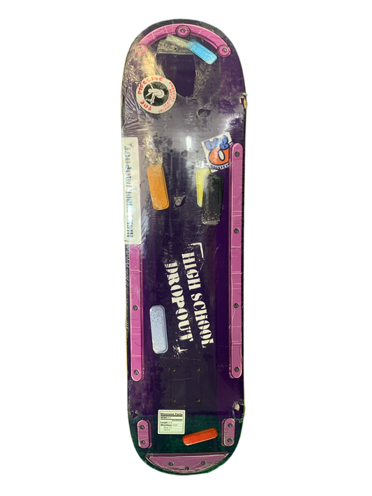 High School Dropout Old School Purple 8" Classic Skateboard Deck