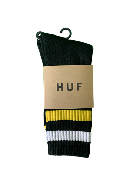 HUF 2 Stripe Black Crew Socks