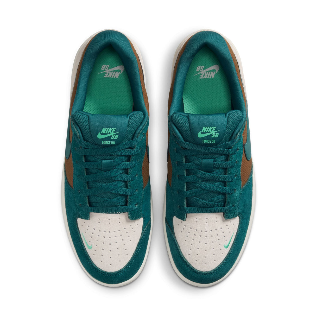Nike SB Force 58 Mosswood Brown/Geode Teal/Lt Orewood Brown Skate Shoes (IQ8398-201)