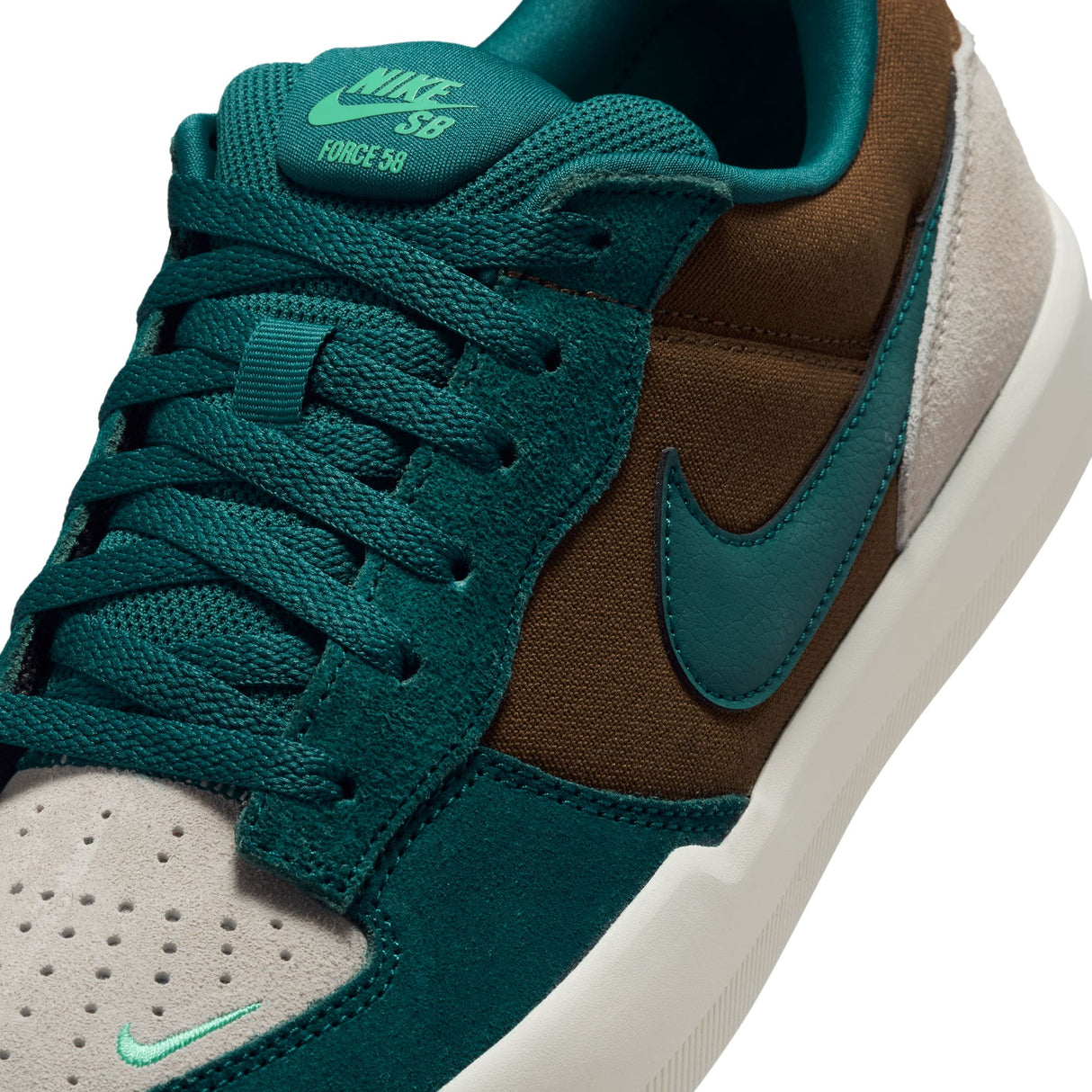 Nike SB Force 58 Mosswood Brown/Geode Teal/Lt Orewood Brown Skate Shoes (IQ8398-201)