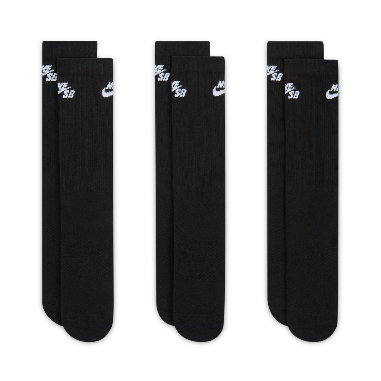 Nike Sb Everyday Elevated 3 Pack Black Crew Socks IR1328-900