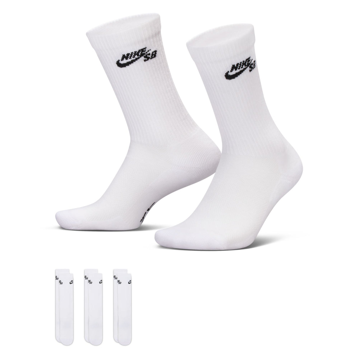 Nike Sb Everyday Elevated 3 Pack White Crew Socks IR1328-910
