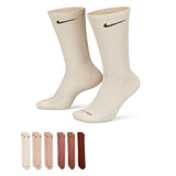 Nike Everyday Plus Cushioned Cream/Pink/Brown Multi 6 Pack Crew Socks