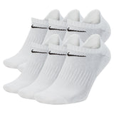 Nike Everyday Plus Cushioned White/Black 6 Pack No Show Socks