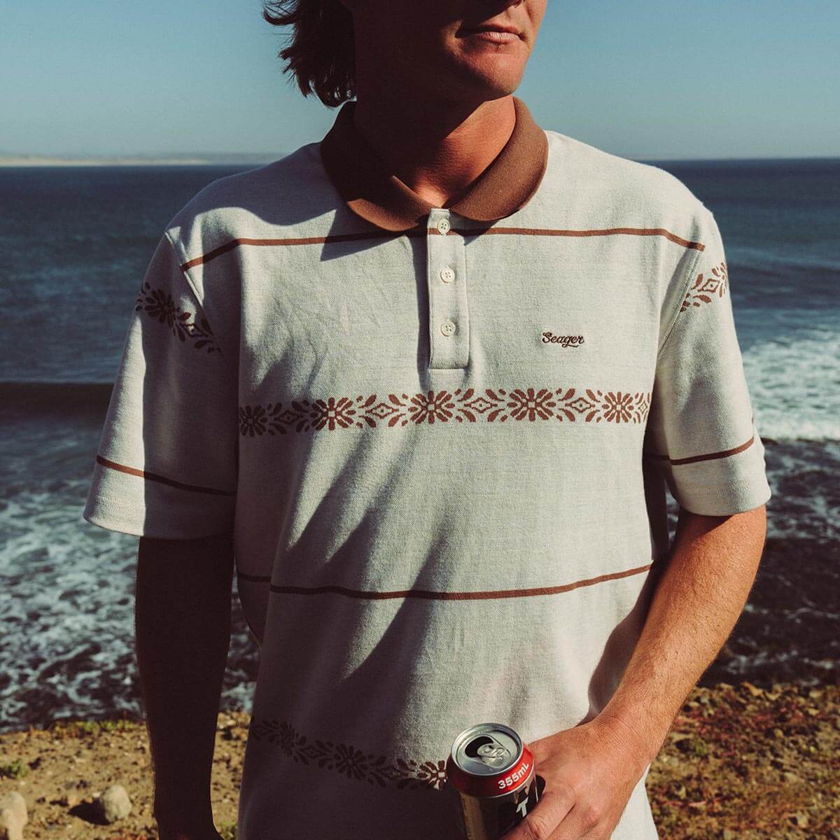 Seager Azteca White Polo S/s Shirt